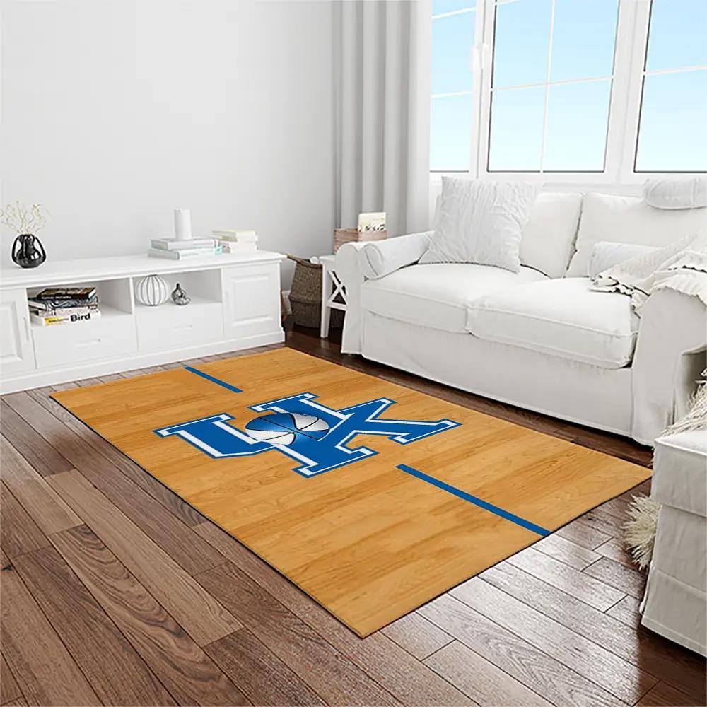 Ncaa kentucky wildcats college sport basketball and foolball team logo rectangle area rug ktw13 Rectangle Rug