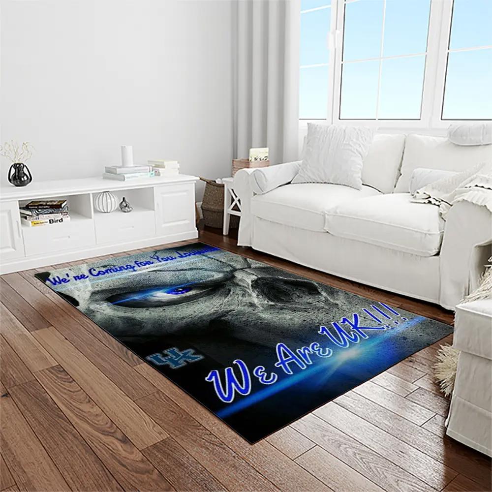 Ncaa kentucky wildcats college sport basketball and foolball team logo rectangle area rug ktw32 Rectangle Rug
