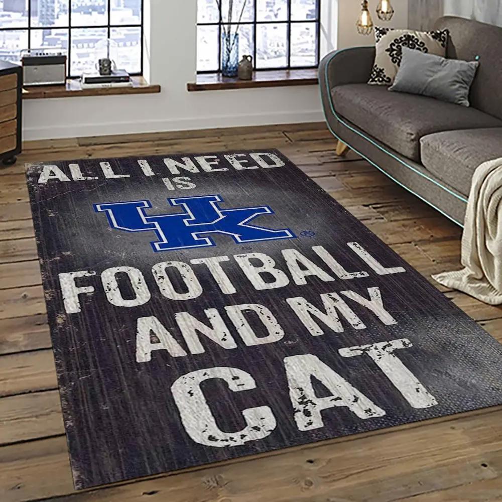 Ncaa kentucky wildcats football team logo sport carpet area rug home decor best gift for friends ktwc19 Rectangle Rug