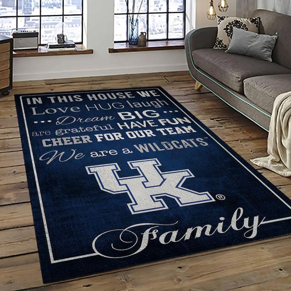 Ncaa kentucky wildcats football team logo sport carpet area rug home decor best gift for friends ktwc23 Rectangle Rug