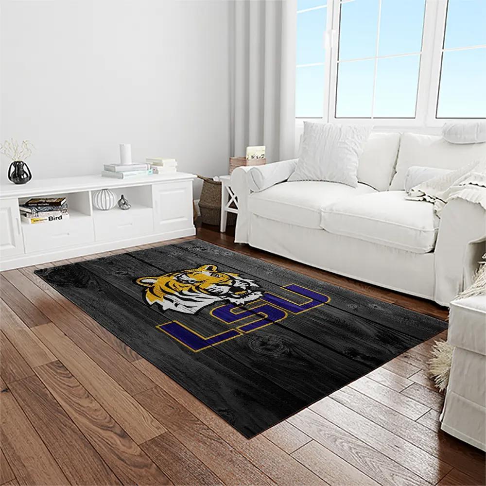 Ncaa louisiana state university college sport basketball and foolball team logo rectangle area rug lsu03 Rectangle Rug