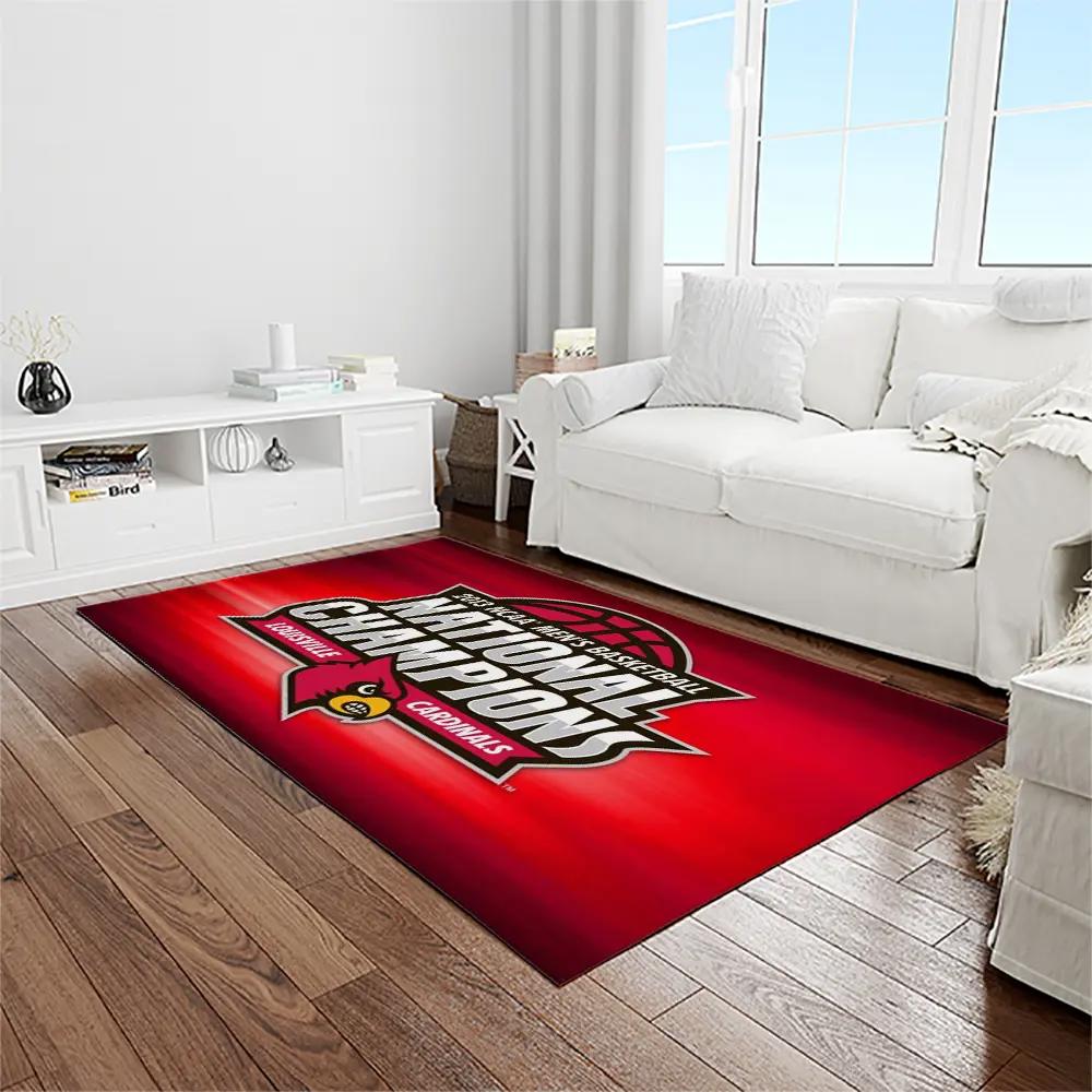 Ncaa louisville cardinals college sport basketball and foolball team logo rectangle area rug lics23 Rectangle Rug