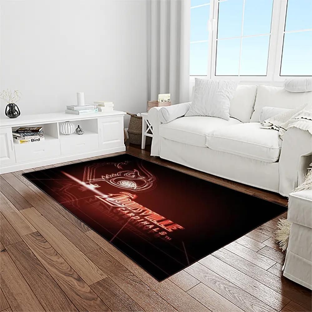 Ncaa louisville cardinals college sport basketball and foolball team logo rectangle area rug lics29 Rectangle Rug
