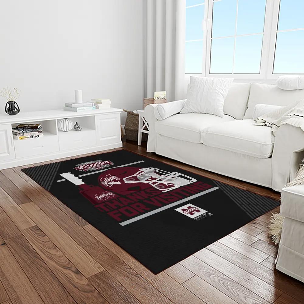Ncaa mississippi state bulldogs college sport basketball and foolball team logo rectangle area rug msb56 Rectangle Rug