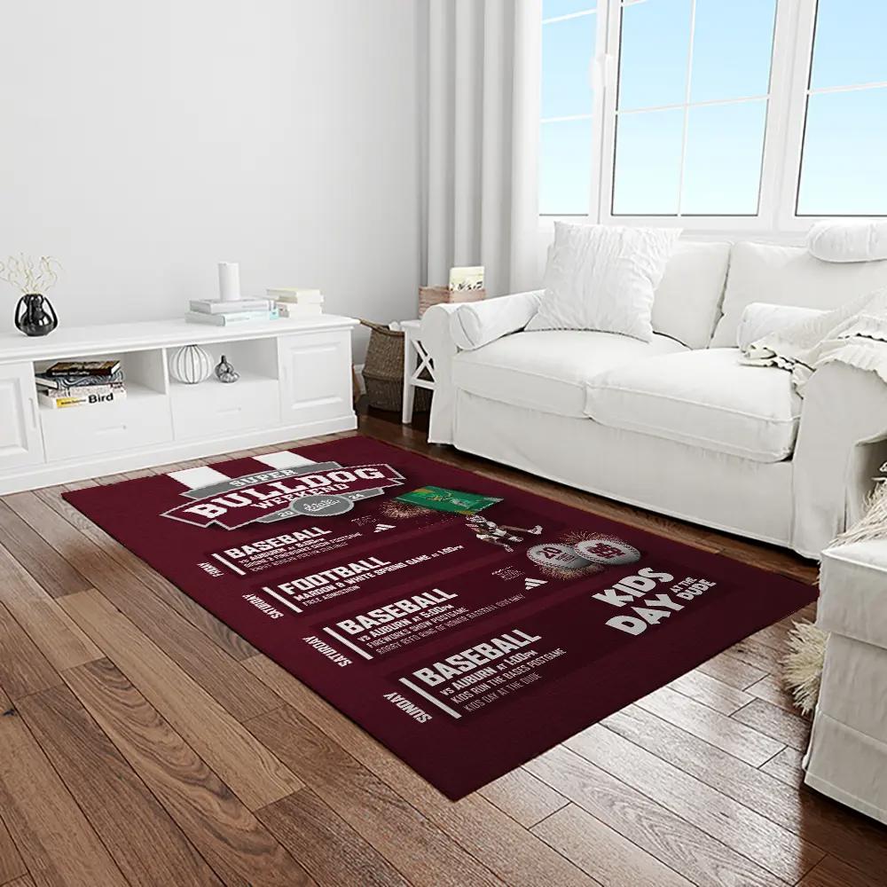 Ncaa mississippi state bulldogs college sport basketball and foolball team logo rectangle area rug msb67 Rectangle Rug