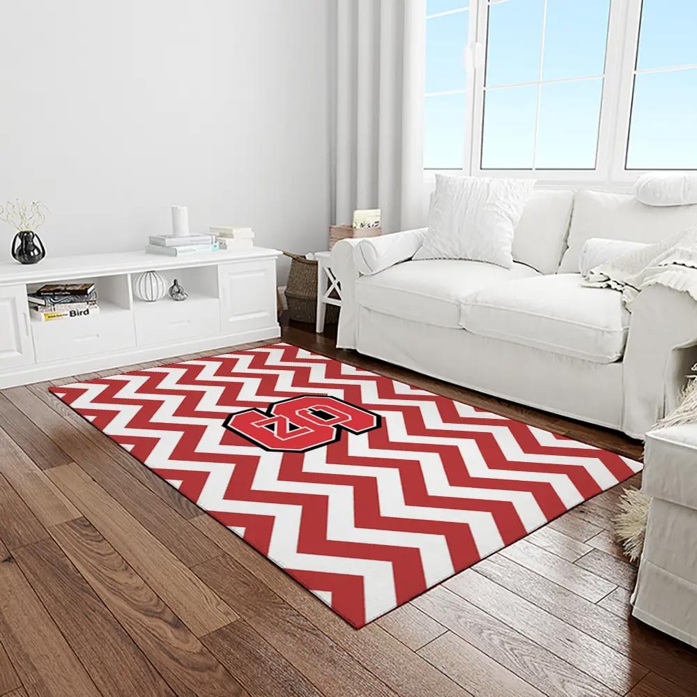 Ncaa nc state wolfpack sport basketball and foolball team logo rectangle area rug ncsw41 Rectangle Rug