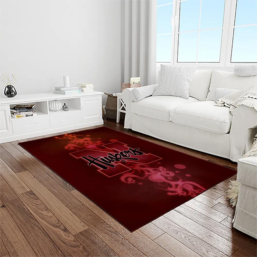 Ncaa nebraska cornhuskers college sport basketball and foolball team logo rectangle area rug ncs04 Rectangle Rug