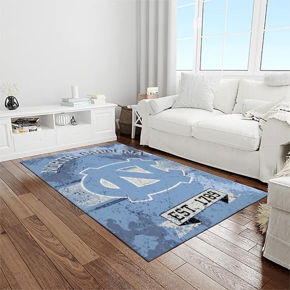 Ncaa north carolina tar heels college sport basketball and foolball team logo rectangle area rug ncth21 Rectangle Rug