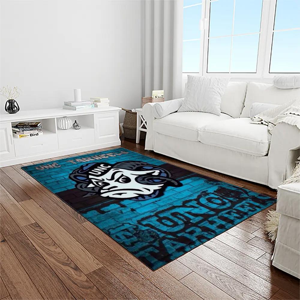 Ncaa north carolina tar heels college sport basketball and foolball team logo rectangle area rug ncth26 Rectangle Rug
