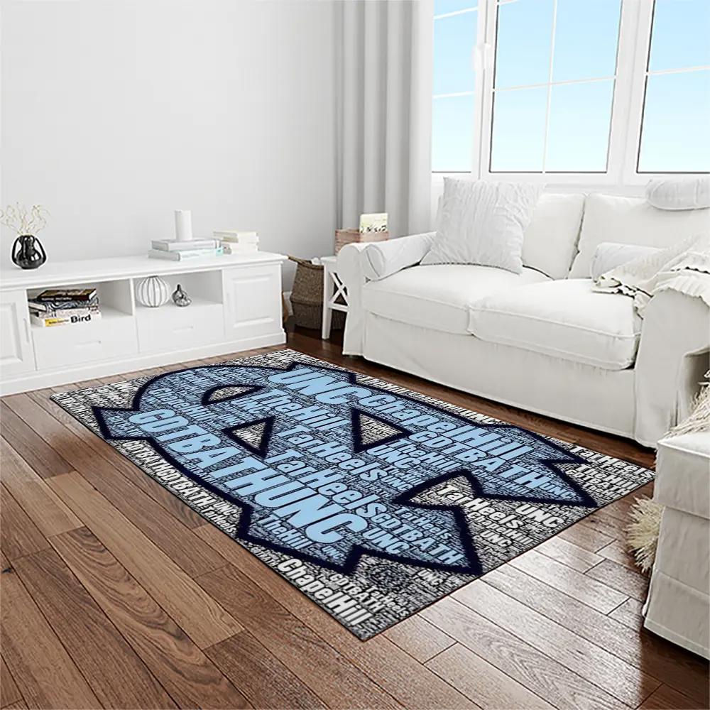 Ncaa north carolina tar heels college sport basketball and foolball team logo rectangle area rug ncth29 Rectangle Rug