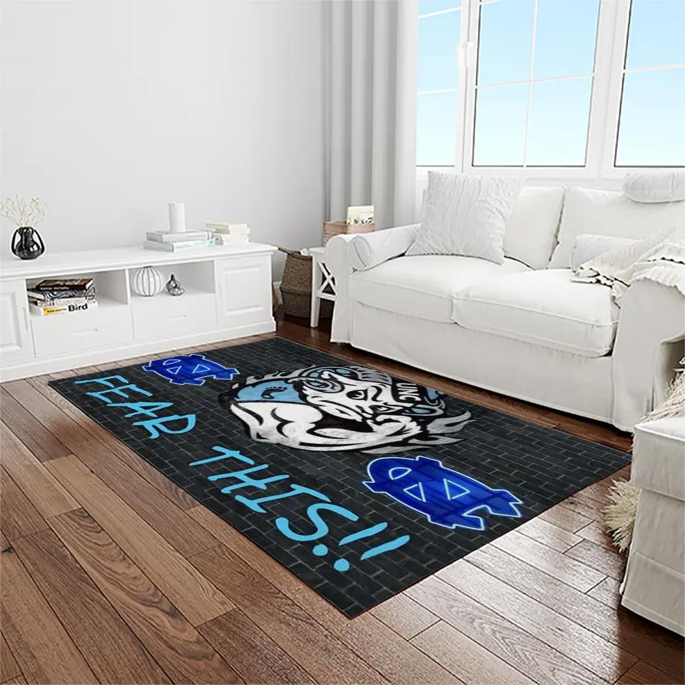 Ncaa north carolina tar heels college sport basketball and foolball team logo rectangle area rug ncth35 Rectangle Rug
