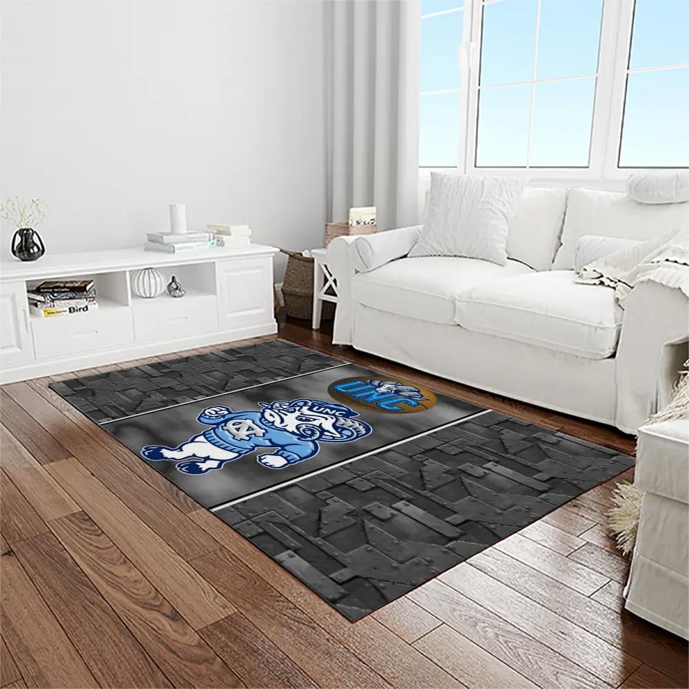 Ncaa north carolina tar heels college sport basketball and foolball team logo rectangle area rug ncth38 Rectangle Rug