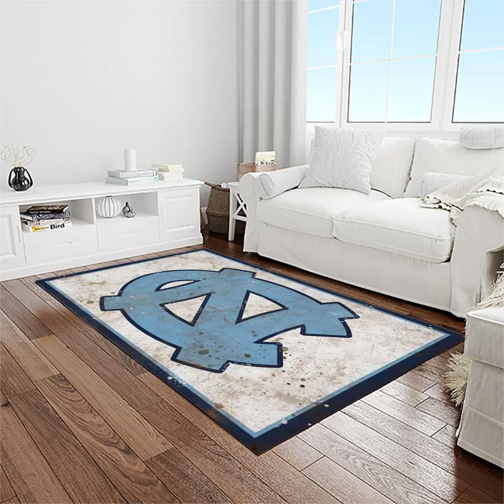 Ncaa north carolina tar heels college sport basketball and foolball team logo rectangle area rug ncth50 Rectangle Rug