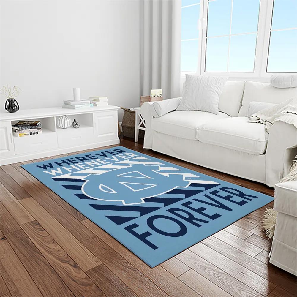Ncaa north carolina tar heels college sport basketball and foolball team logo rectangle area rug ncth80 Rectangle Rug