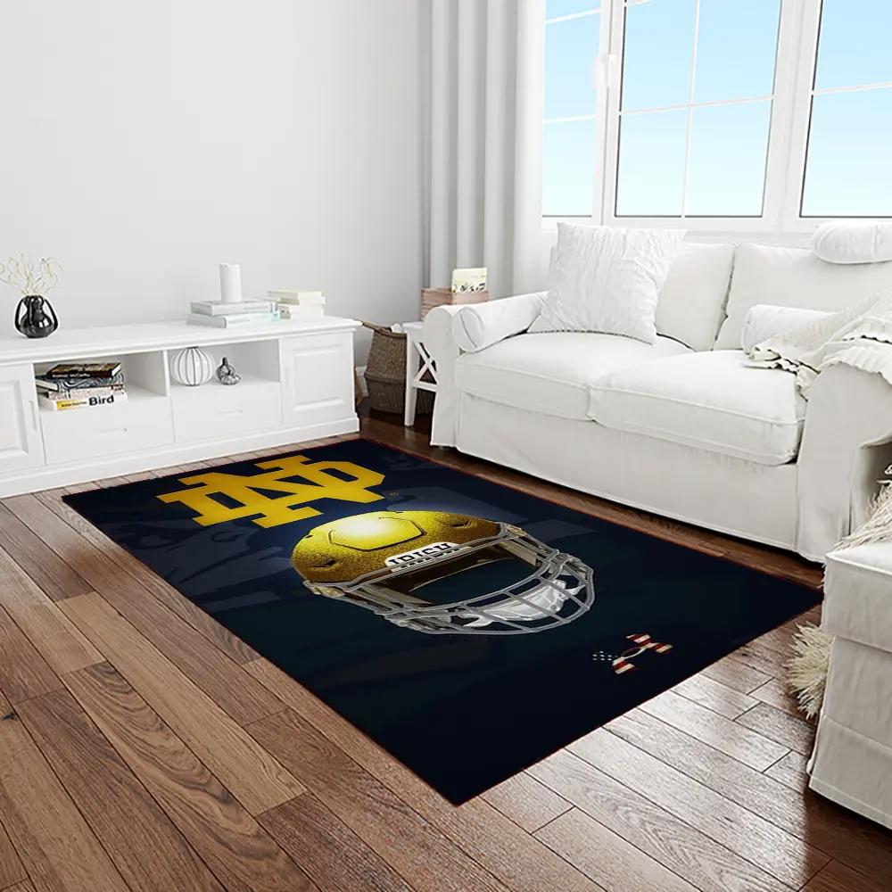 Ncaa notre dame fighting sport basketball and foolball team logo rectangle area rug ndf11 Rectangle Rug