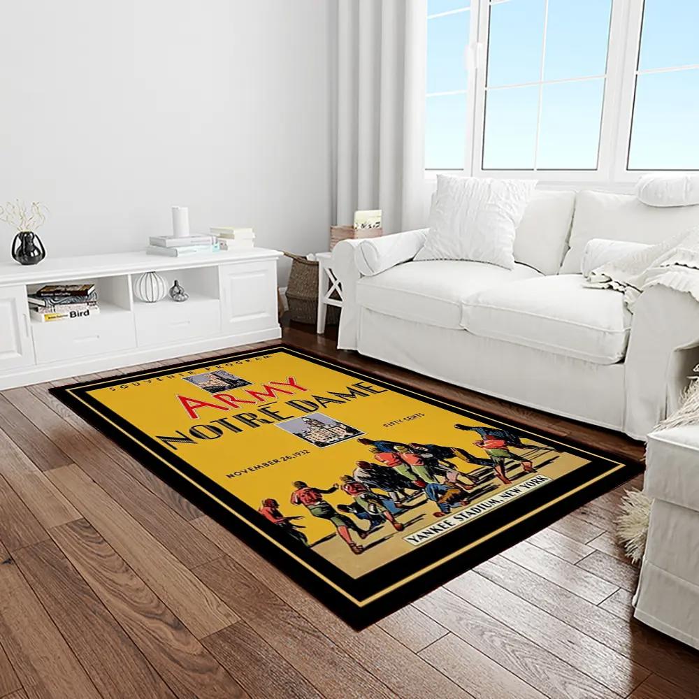 Ncaa notre dame fighting sport basketball and foolball team logo rectangle area rug ndf45 Rectangle Rug