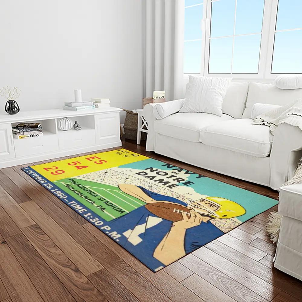 Ncaa notre dame fighting sport basketball and foolball team logo rectangle area rug ndf54 Rectangle Rug