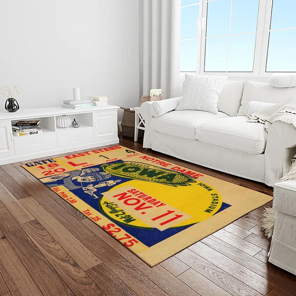 Ncaa notre dame fighting sport basketball and foolball team logo rectangle area rug ndf74 Rectangle Rug