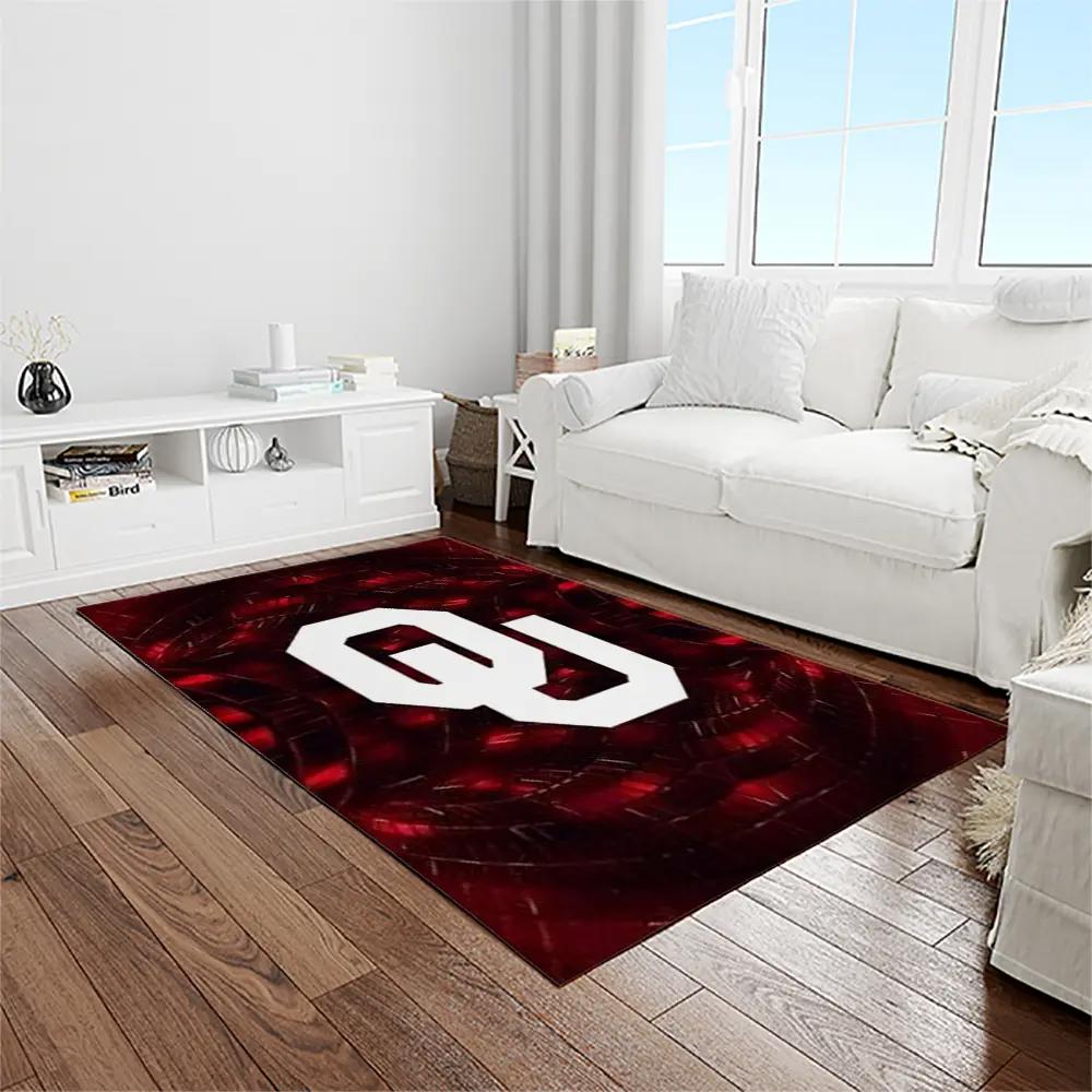 Ncaa oklahoma sooners sport basketball and foolball team logo rectangle area rug os24 Rectangle Rug