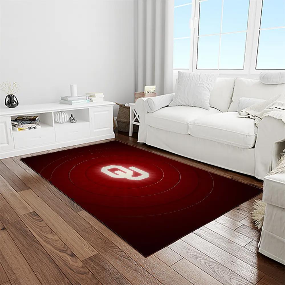 Ncaa oklahoma sooners sport basketball and foolball team logo rectangle area rug os65 Rectangle Rug