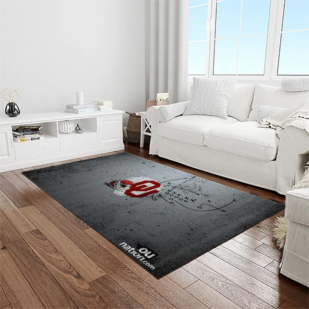 Ncaa oklahoma sooners sport basketball and foolball team logo rectangle area rug os99 Rectangle Rug