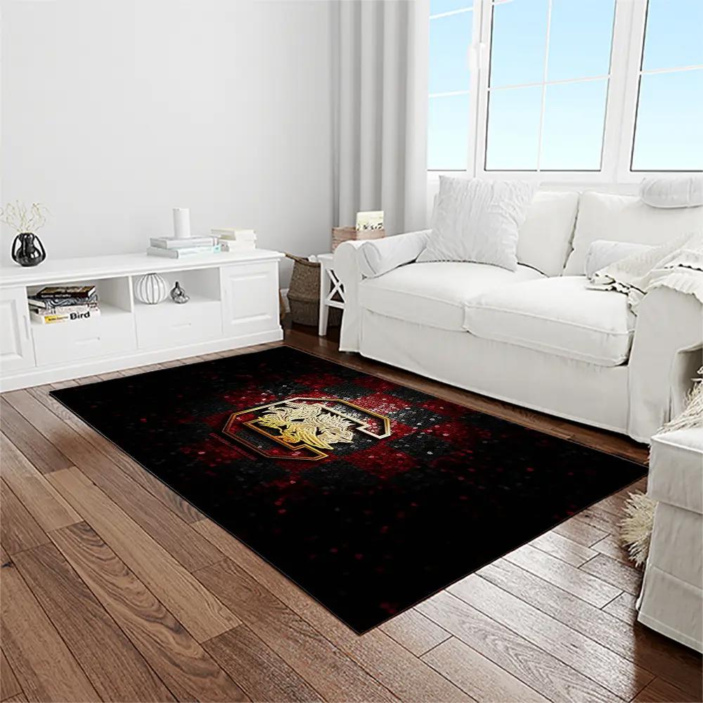 Ncaa south carolina gamecocks college sport basketball and foolball team logo rectangle area rug scg10 Rectangle Rug