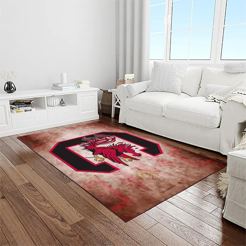 Ncaa south carolina gamecocks college sport basketball and foolball team logo rectangle area rug scg40 Rectangle Rug