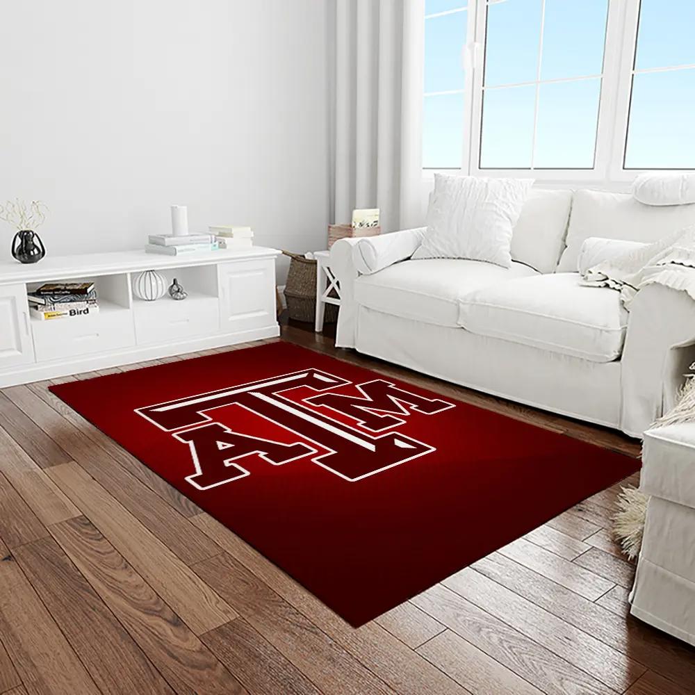 Ncaa texas a&m aggies college sport basketball and foolball team logo rectangle area rug tama12 Rectangle Rug