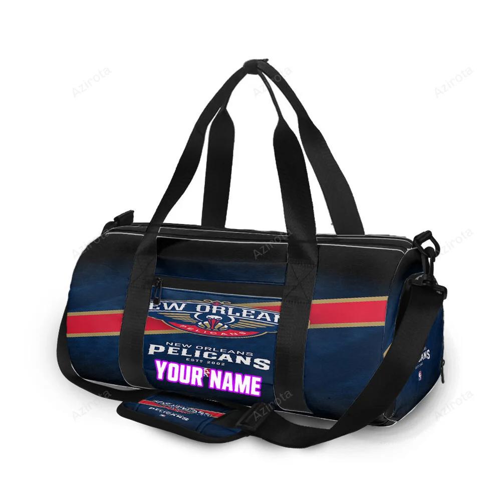 New orleans pelicans emblem v4 personalized name travel bag gym bag 489 Travel Bag