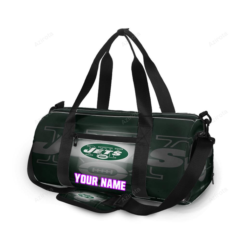 New york jets emblem v4 personalized name travel bag gym bag 1638 Travel Bag