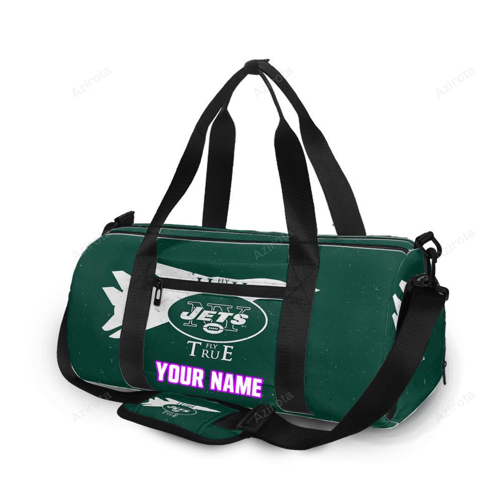 New york jets fly hight fly true v17 personalized name travel bag gym bag 1639 Travel Bag