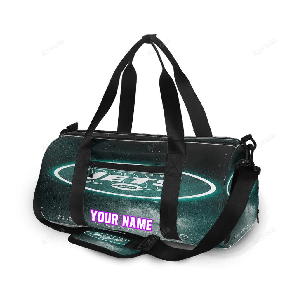 New york jets galaxy v27 personalized name travel bag gym bag 1101 Travel Bag