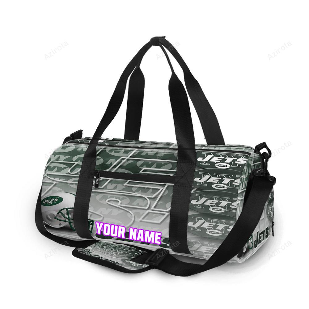 New york jets helmet emblem v29 personalized name travel bag gym bag 964 Travel Bag