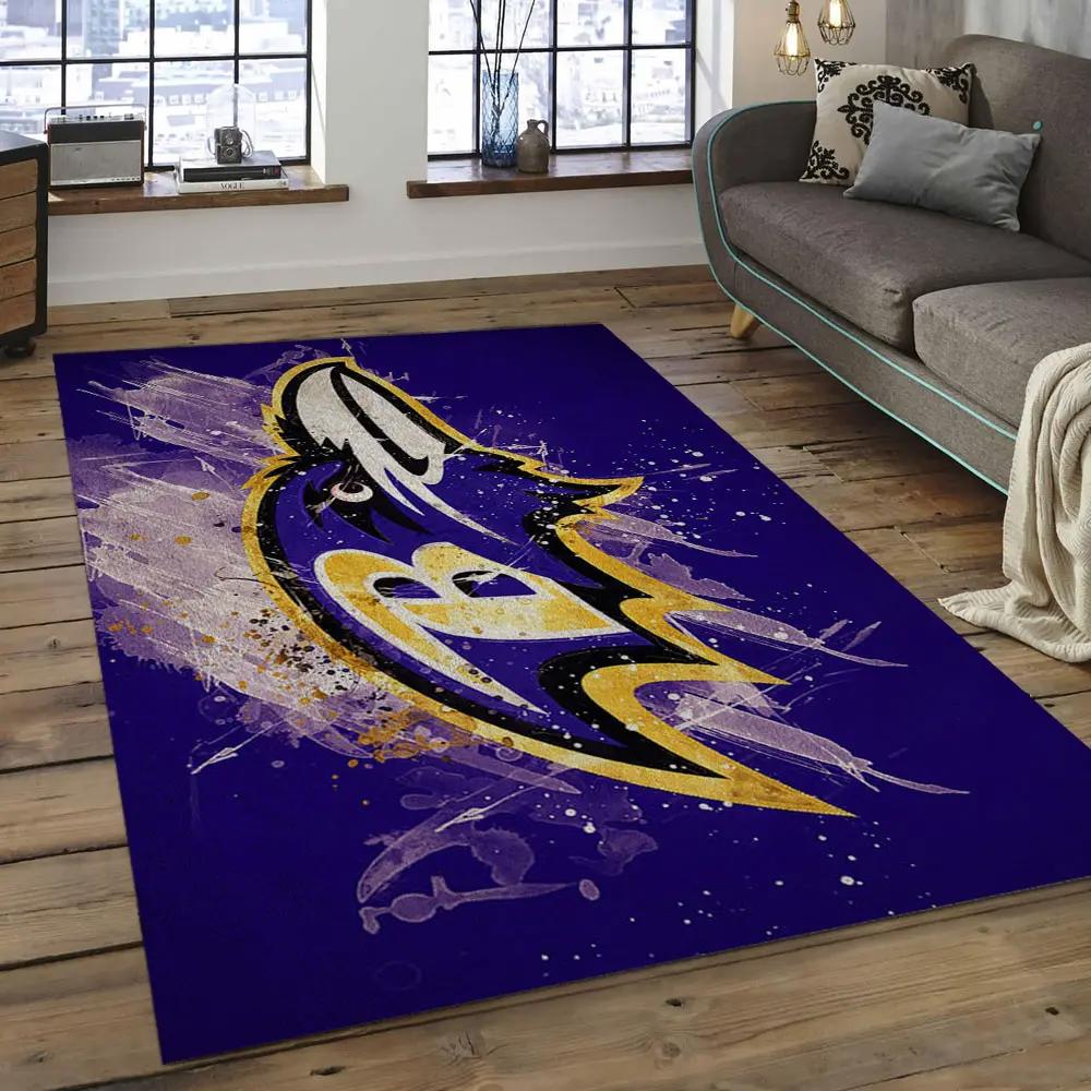 Nfl baltimore ravens audacious football team logo rectangle area rug brv10 Rectangle Rug