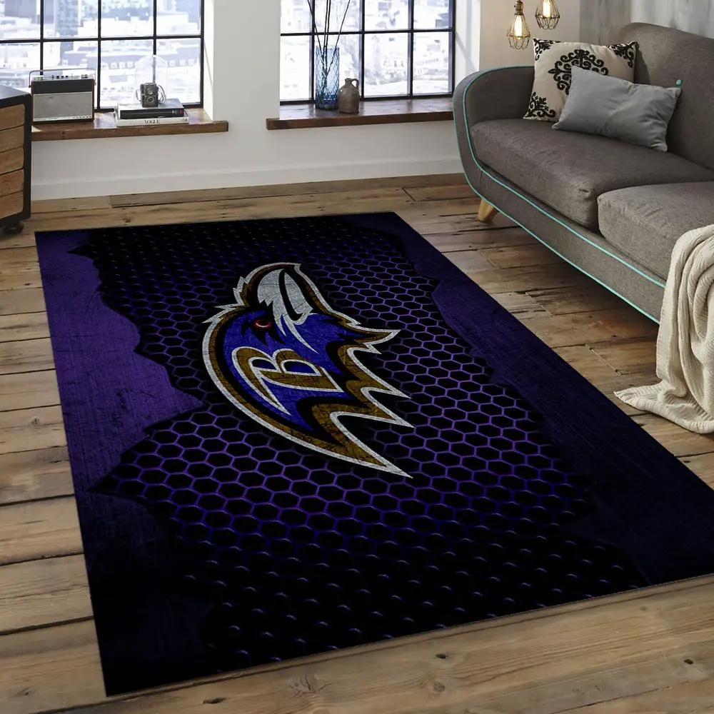 Nfl baltimore ravens nest football team logo rectangle area rug brv17 Rectangle Rug