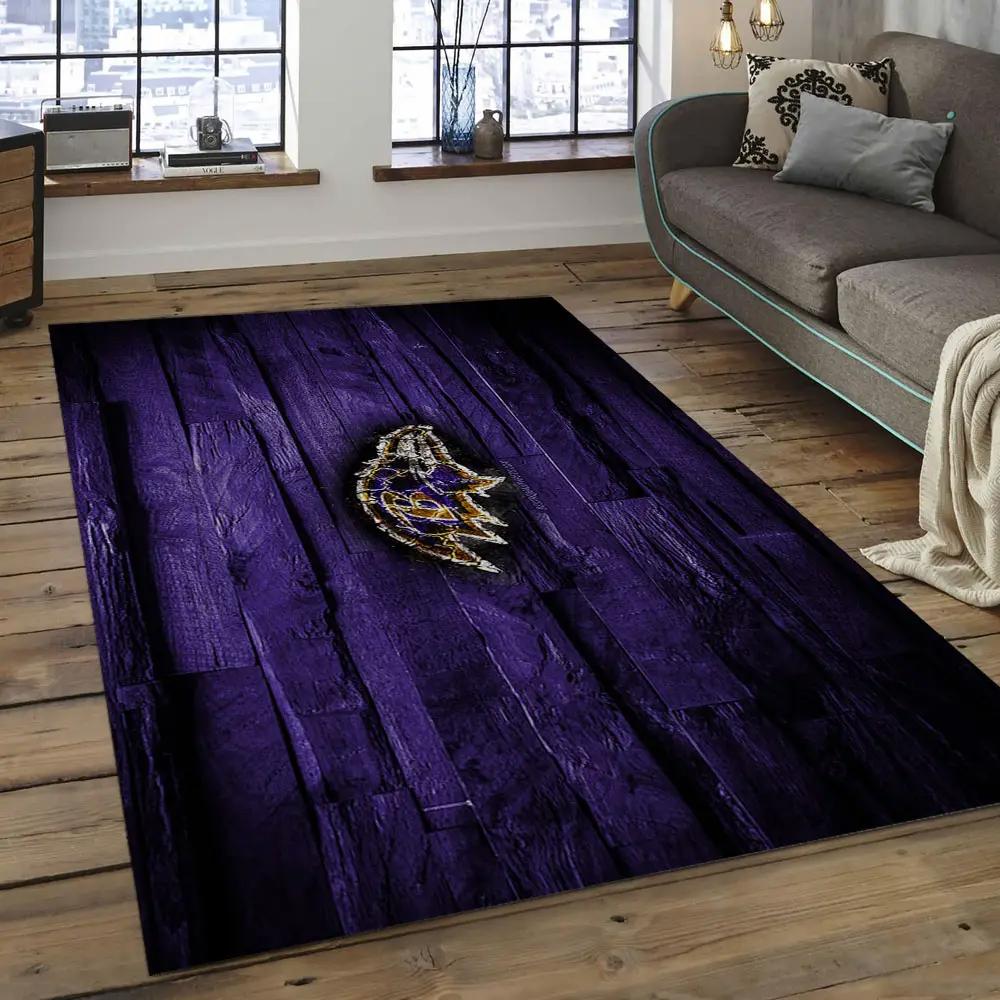 Nfl baltimore ravens proud football team logo rectangle area rug brv16 Rectangle Rug