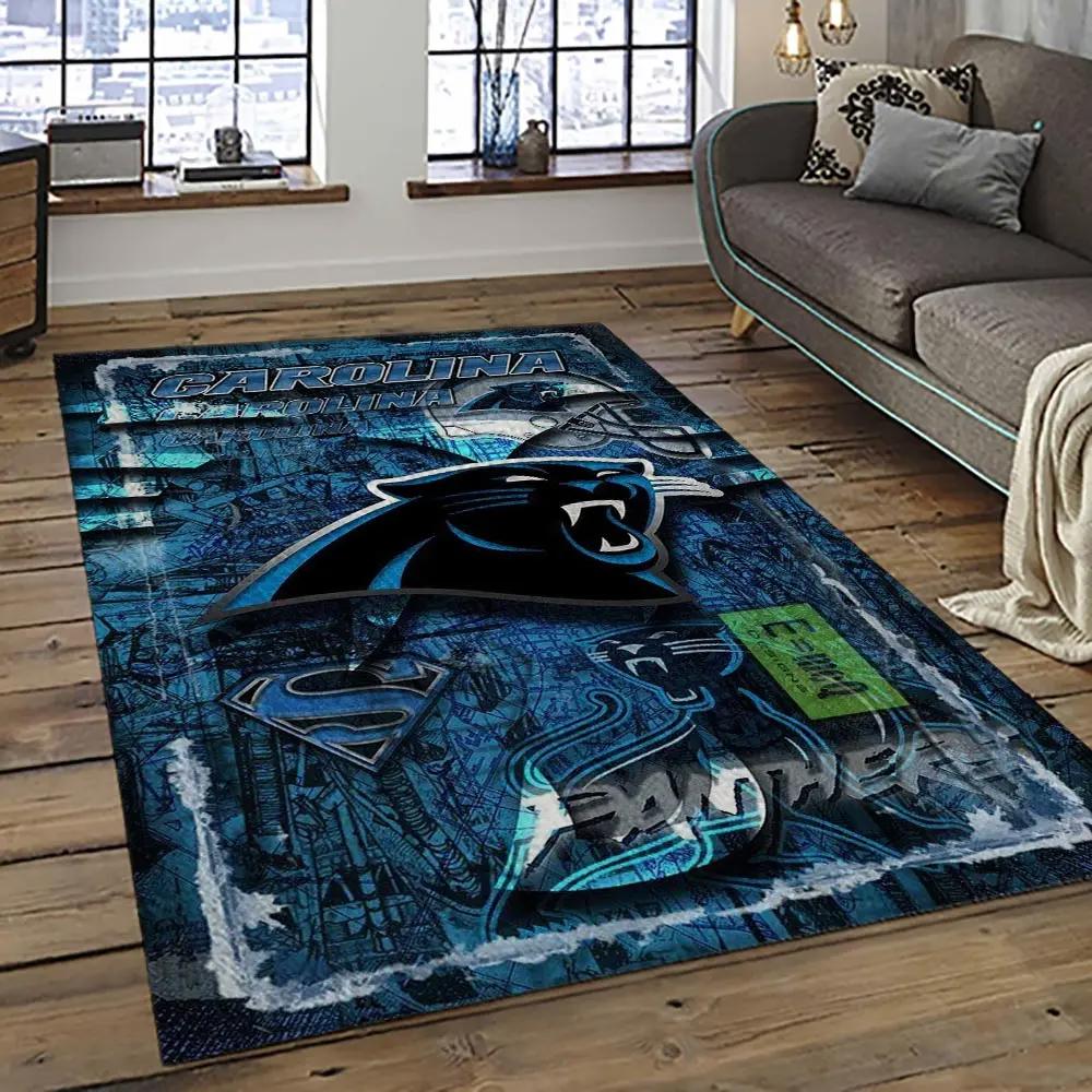 Nfl carolina panthers football team logo sport carpet area rug gift for friends cnps38 Rectangle Rug