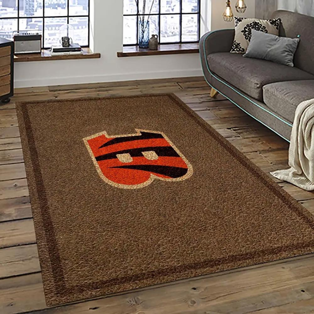 Nfl cincinnati bengals football team logo sport carpet area rug who dey nation gift for friends cnns11 Rectangle Rug