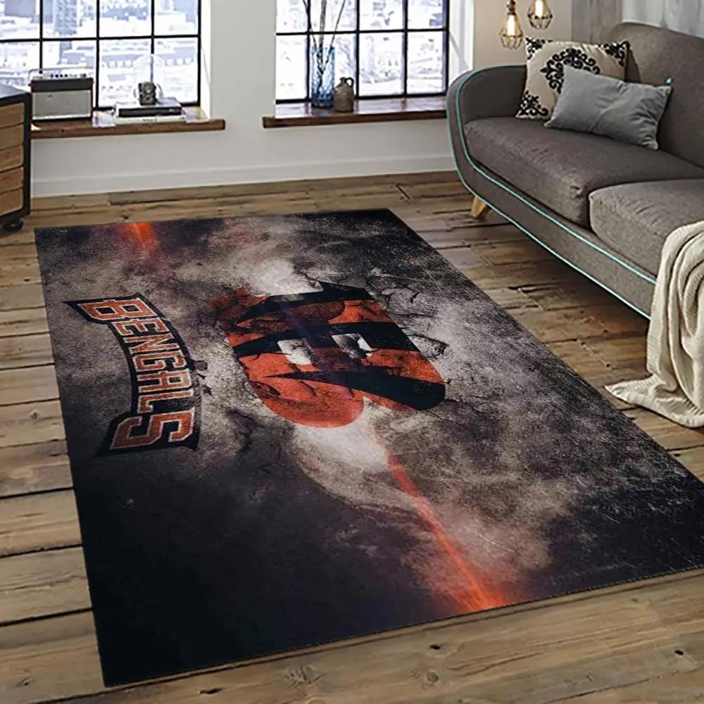 Nfl cincinnati bengals football team logo sport carpet area rug who dey nation gift for friends cnns75 Rectangle Rug
