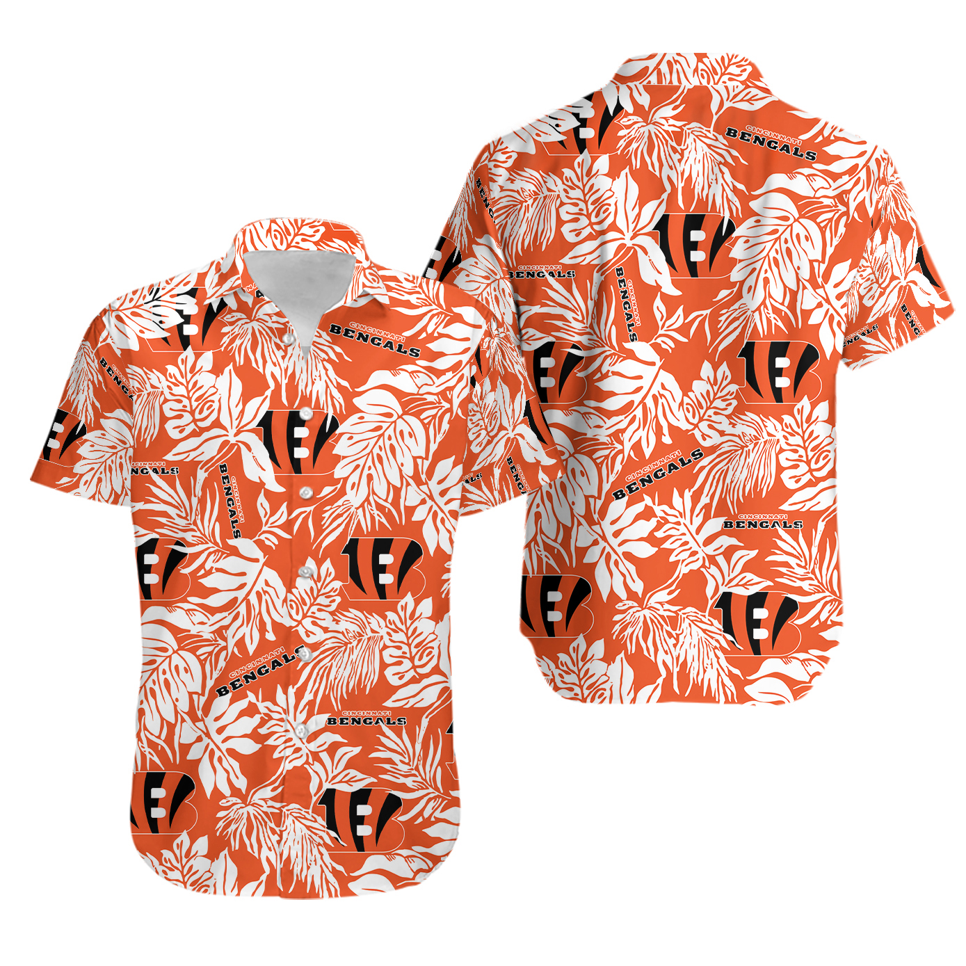 Nfl cincinnati bengals tropical leafs hawaiian shirt Hawaii Shirt Shorts & Flip Flops