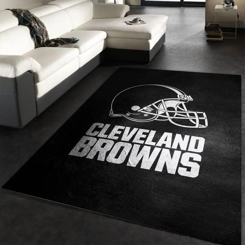 Nfl cleveland browns area rug football rug carpet floor decor home decor 23 Rectangle Rug