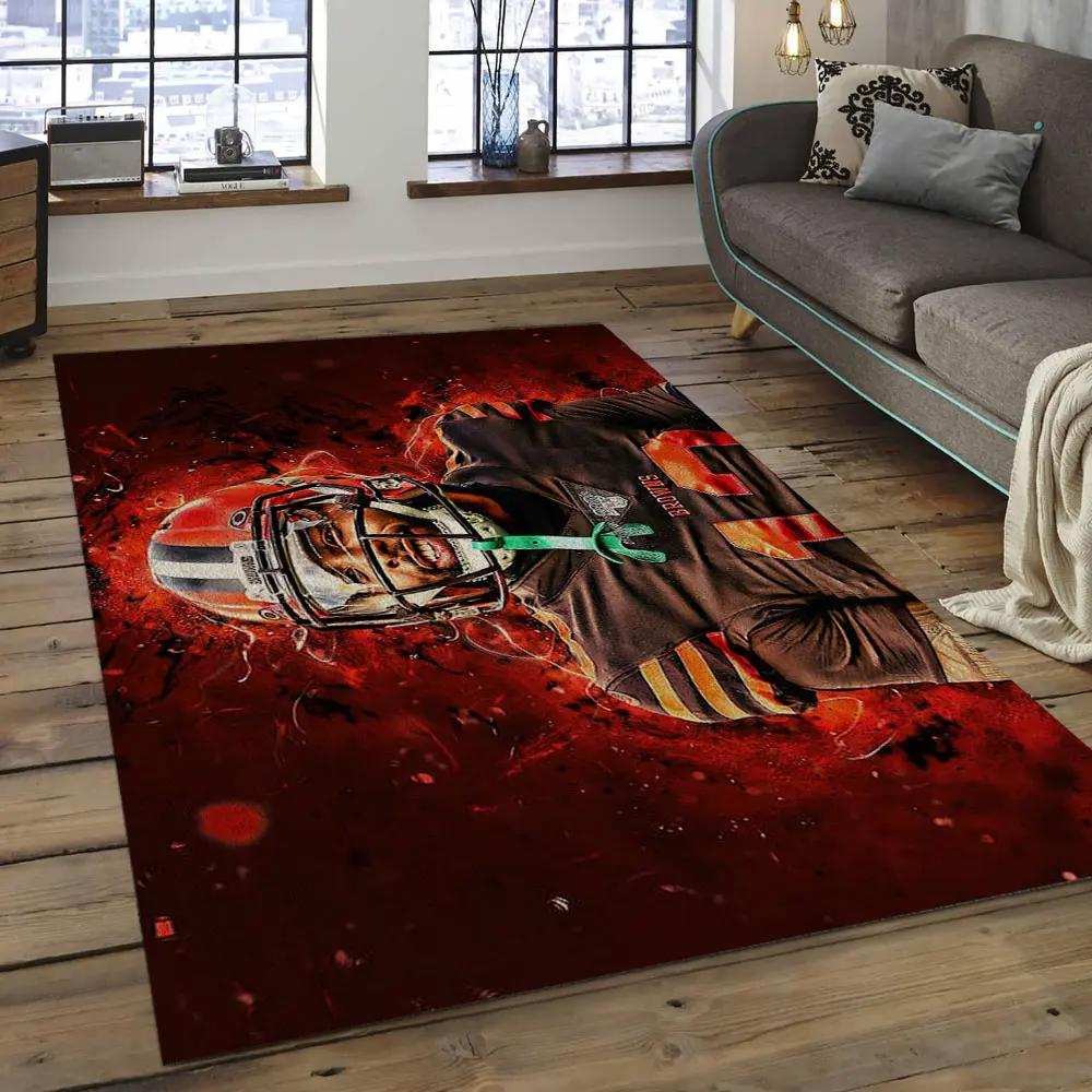 Nfl cleveland browns football team logo rectangle area rug clb03 Rectangle Rug