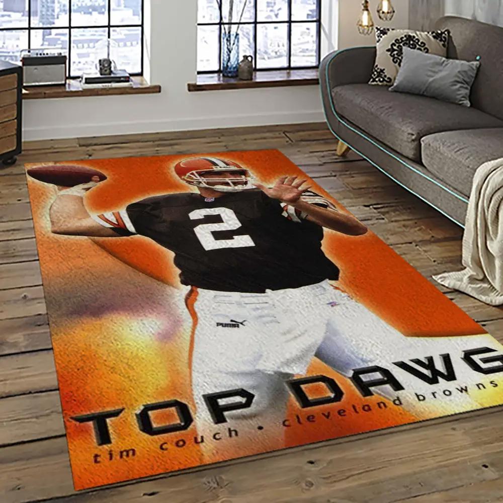 Nfl cleveland browns football team logo sport carpet rectangle area rug for living room cb36 Rectangle Rug