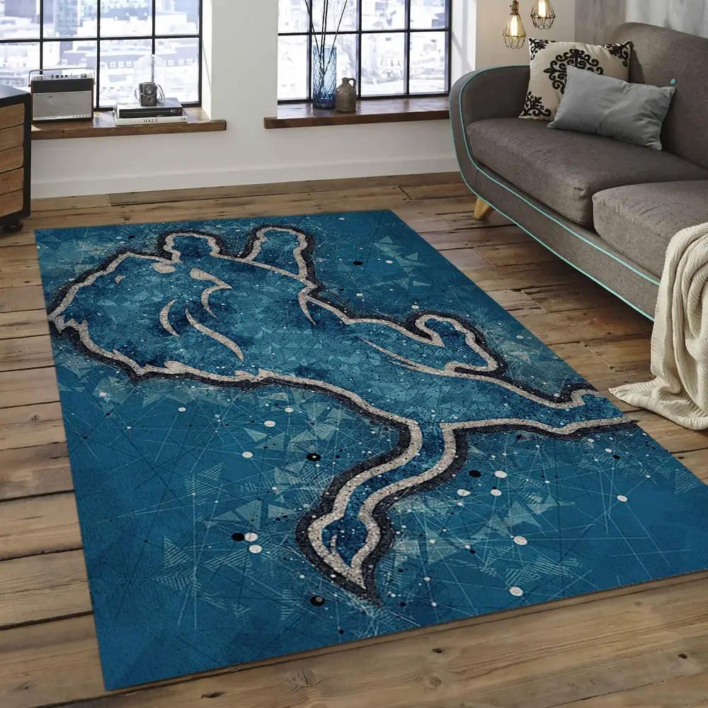 Nfl detroit lions football team logo rectangle area rug dl11 Rectangle Rug