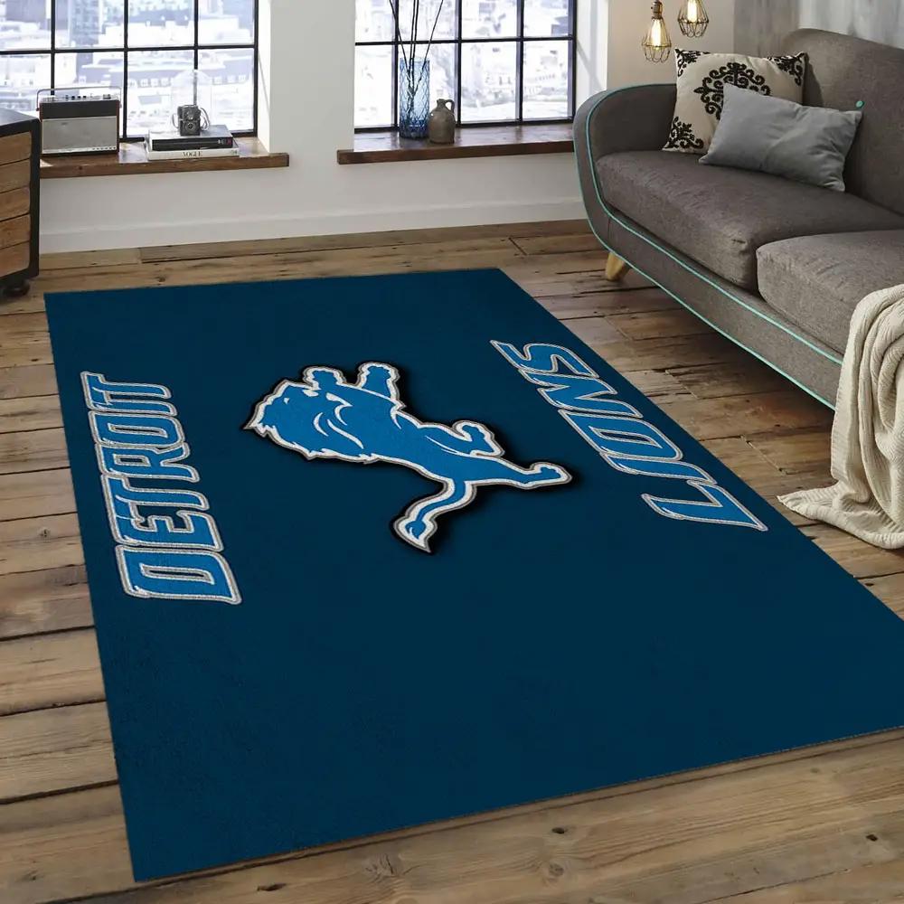 Nfl detroit lions football team logo rectangle area rug dl16 Rectangle Rug