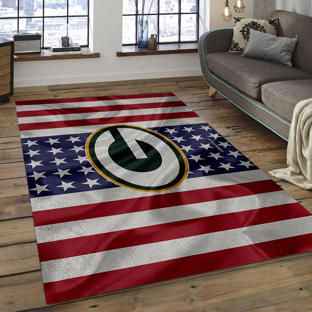 Nfl green bay packers football team logo rectangle area rug gbp26 Rectangle Rug