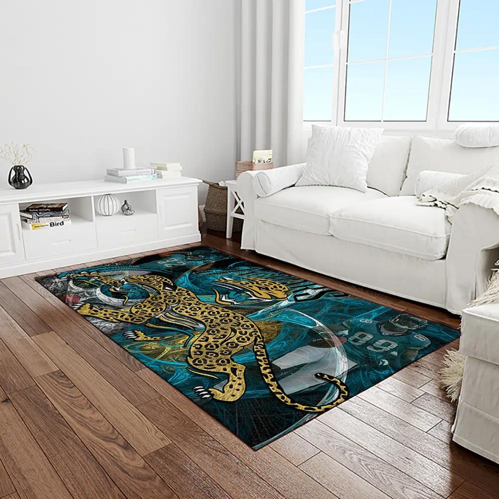 Nfl jacksonville jaguars football team logo rectangle area rug jj47 Rectangle Rug