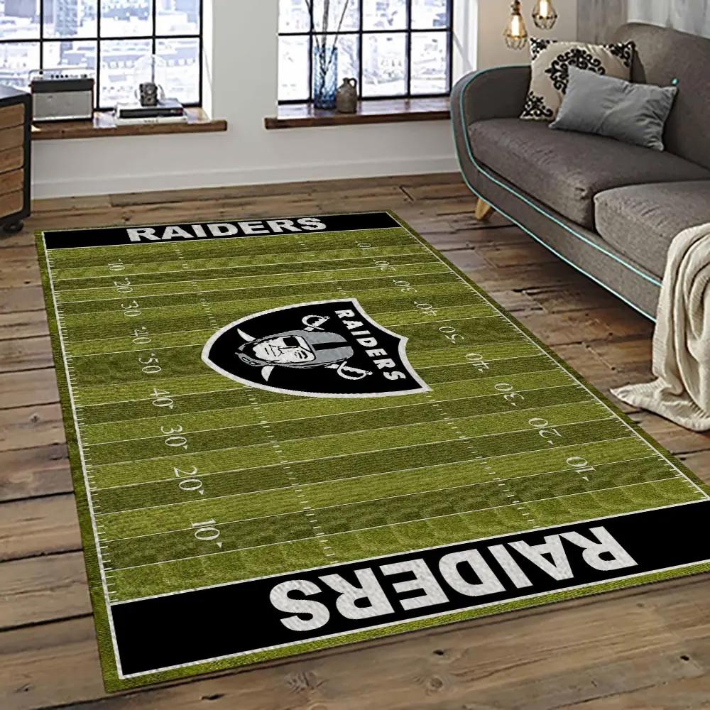 Nfl las vegas raiders football team logo sport carpet area rug home decor best gift for friends lvr68 Rectangle Rug