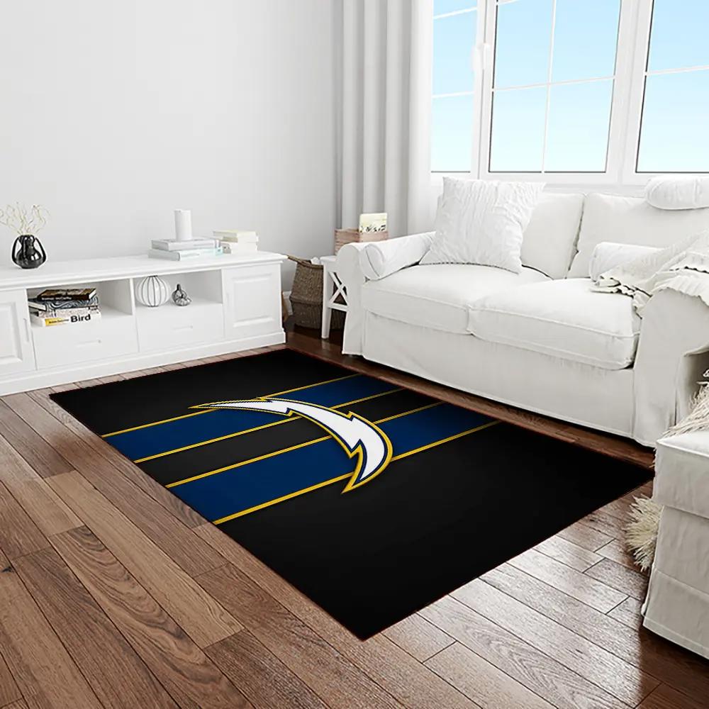 Nfl los angeles chargers football team logo rectangle area rug lac55 Rectangle Rug