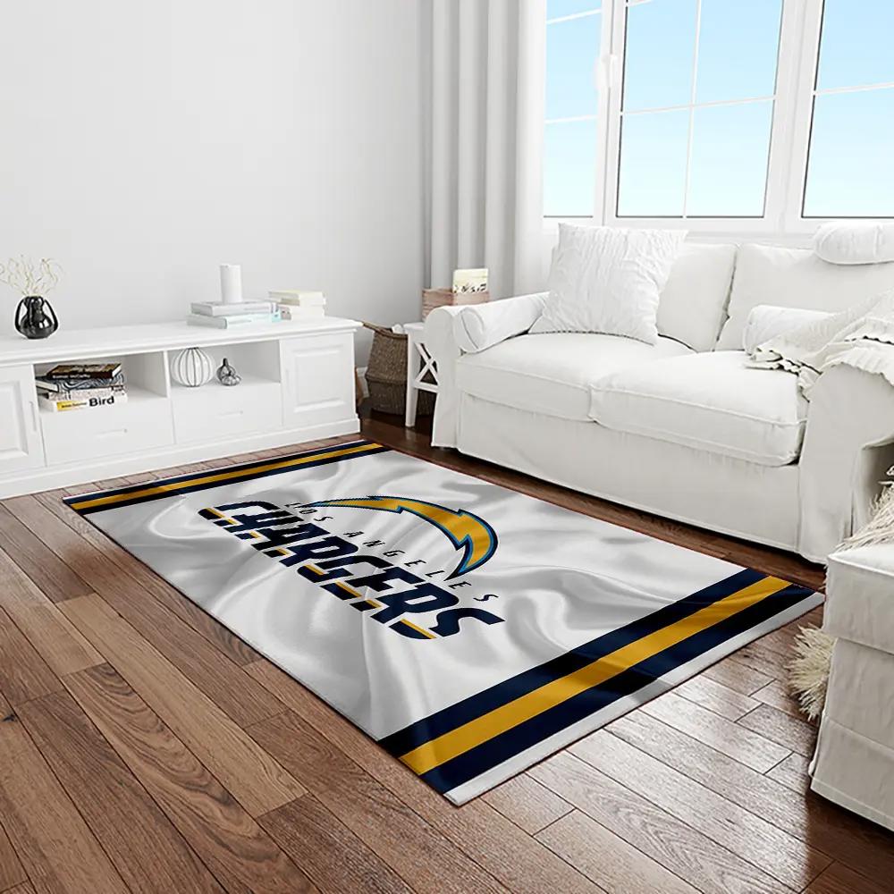 Nfl los angeles chargers football team logo rectangle area rug lac67 Rectangle Rug